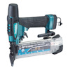 Makita dyckertpistol i turkost och svart med handtag och magasin för spik. Texten "AF550H High Pressure" och logotyp synlig.