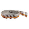 Spikband i plast med blanka spikar arrangerade i en spiralform.