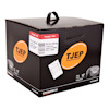 Svart låda med orange TJEP-logotyp och etiketter med texten "PC 2.5 x 38 ring" samt produktinformation.