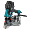 Elektrisk nagelpistol av märket Makita, modell AN936H, med blå och svart design och genomskinlig magasinbehållare.