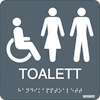 SKYLT TAKTIL TOALETT GRÅ 150X150 PL