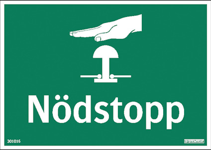 SKYLT NÖDSTOPP 148X105 DE