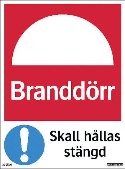 SKYLT BRANDDÖRR 100X135 DE