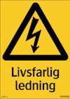 SKYLT LIVSFARLIG LEDNING 105X148 PL