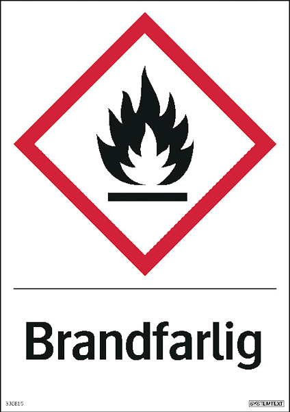 SKYLT BRANDFARLIG 148X210DE