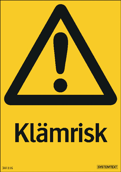 SKYLT KLÄMRISK 105X148 DE