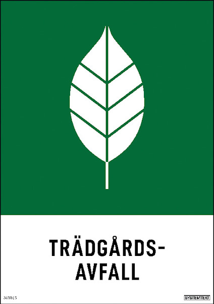 SKYLT TRÄDGÅRDSAVFALL 148X210 DE