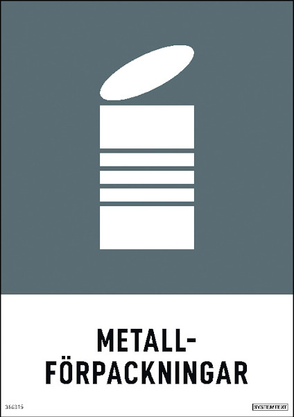 SKYLT METALLFÖRPACKNING 148X210 DE