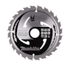 Cirkelsågklinga med tandade kanter, logotypen "Makita" och textdetaljer tryckta på ytan.