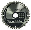 Cirkelsågklinga i metall med texten "MAKITA", "MAKFORCE" och symboler på klingan.