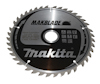 Cirkelsågklinga med silverfärgat blad och svarta logotyper, inklusive "Makblade" och "Makita".