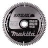 Cirkelsågklinga med silverfärgad yta och tandad kant. Text: "MAKBLADE", "Makita Corporation", "PART No. B-32845".