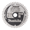 Rund sågklinga med text: "Makita", "SPECIALIZED FOR LAMINATE CUTTING", "PART No. B-33825", med symboler för funktioner.