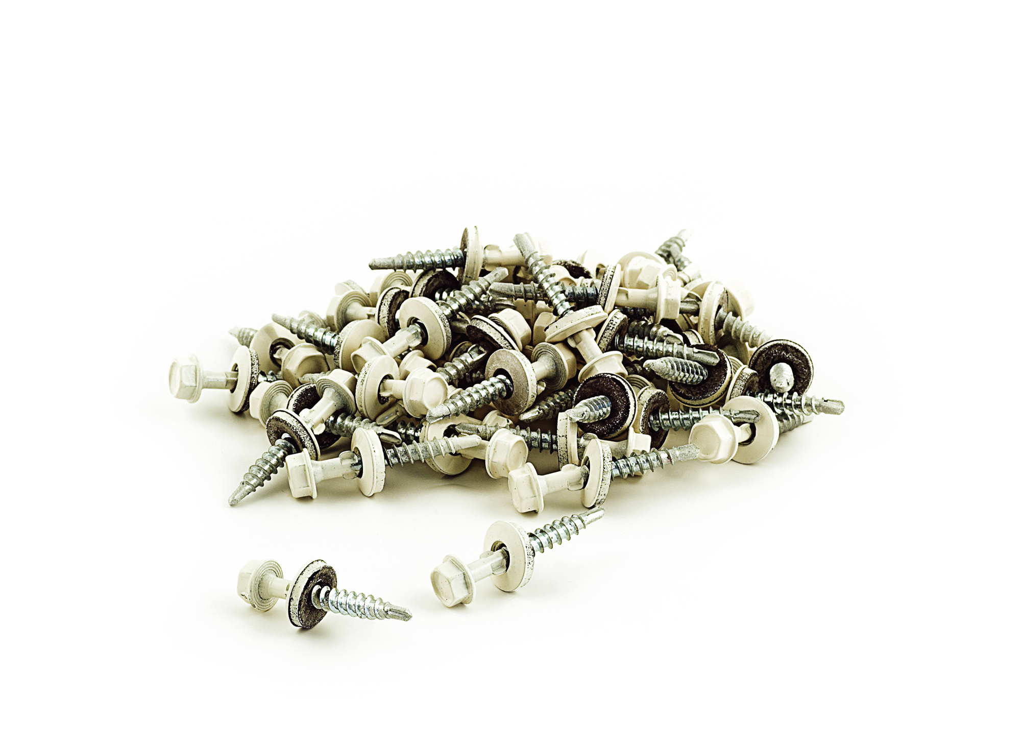 SKRUV MED VINGE VIT PLASTTAK KORRUGERAD 50 ST/FP - gop