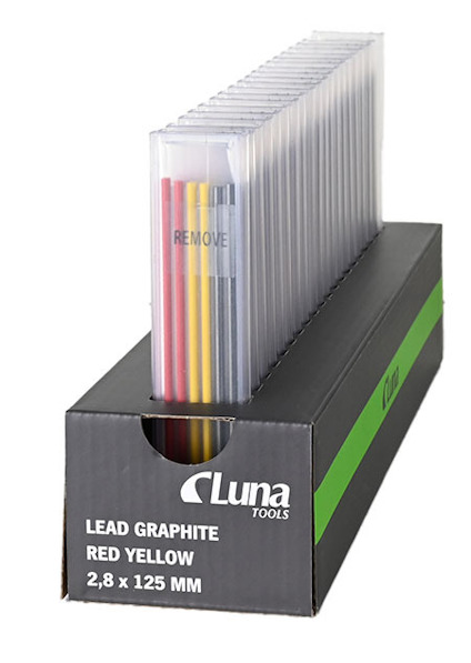 STIFT LUNA GRAFIT, RÖD, GUL 2,8 X 125MM DISPLAY