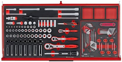 VERKTYGSSET 637 DELAR TENG TOOLS RÖD 37 TUM FOAM