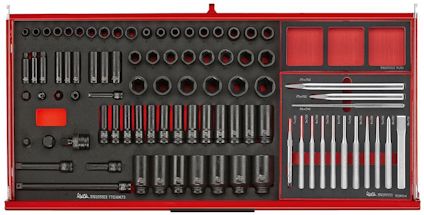 VERKTYGSSET 513 DELAR TENG TOOLS RÖD 37 TUM FOAM
