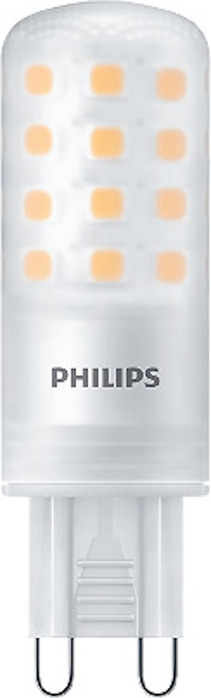 LED-lampa med frostad yta och flera synliga dioder. Märkt med "PHILIPS".