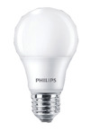 Glödlampa i frostigt vitt glas med metallbas, märkt "Philips".
