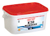 Behållare med rött lock märkt "Hey'di K20 Membran 6 kg".