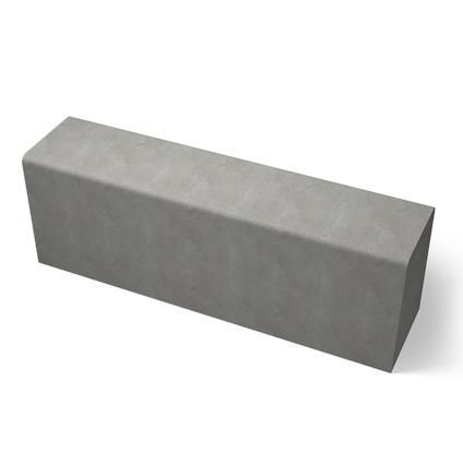Rektangulär grå betongblock med slät yta.