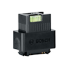 Svart linjelaseradapter med inbyggt vattenpass och Bosch-logotyp.