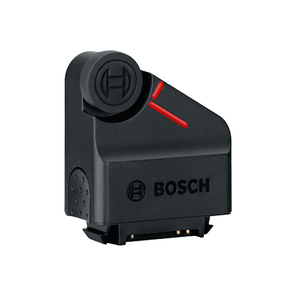 Svart Bosch hjuladapter med rund logotyp och röd markering på ovansidan.