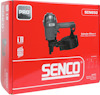 Röd förpackning med texten "SENCO" och bild på en svart nagelpistol SCN650.