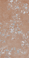 Brun granitkeramik med oregelbundna ljusa steninläggningar i terrazzo-stil.