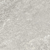 Grå granitkeramikplatta med subtil textur och ojämn ytfinish, med färgvariationer i nyanser av silver och grått.