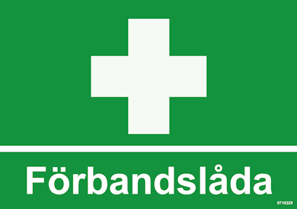 SKYLT UNIGRAPHICS FÖRBANDSLÅDAPLAST 210X148MM