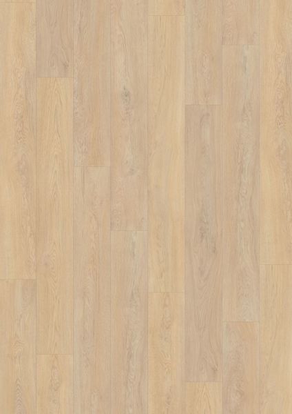 Ljust trätexturerat vinylgolv i rektangulära planker med naturliga ådringar.