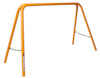 Orange, U-formad byggställning med kedjeförbindelse mellan benen.