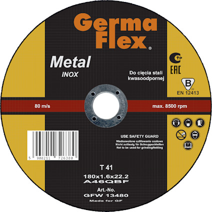 KAPSKIVA INOX 180X1,6X22,2MM