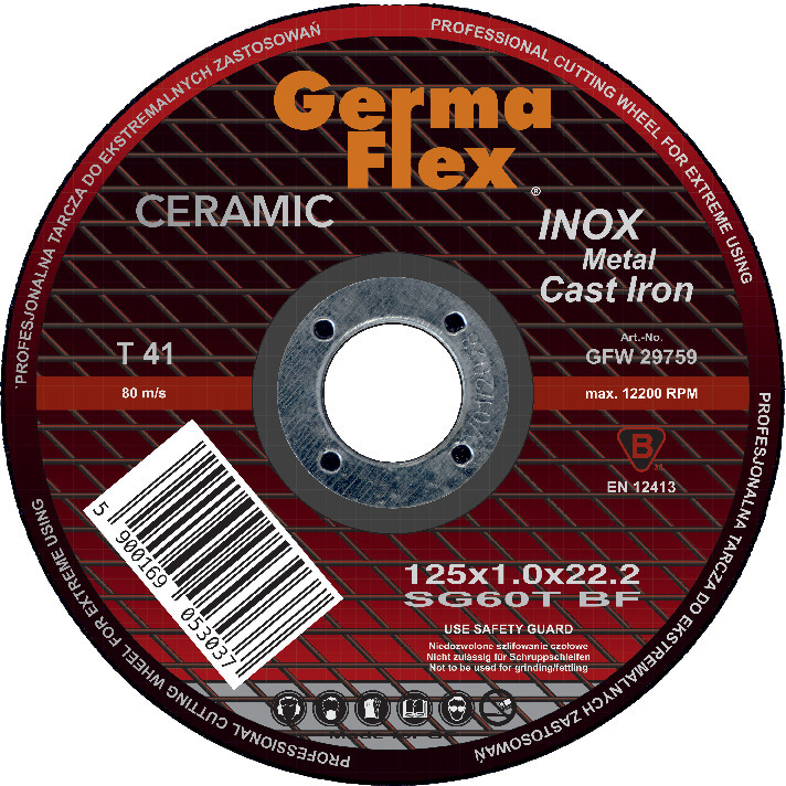 KAPSKIVA INOX CERAM 125X1 ,0X22,2MM - Thomee