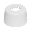 Vit, cylindrisk plastkomponent med centralt hål och något avsmalnande design.