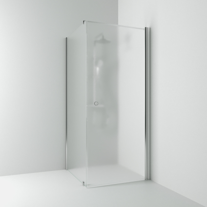 HÖRNDUSCH SKOGA RAK/FAST ALU BLANK FROST INTHT 80X198X83CM
