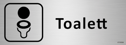 SKYLT UNIGRAPHICS TOALETT ALUMINIUM 225X80MM