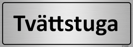 SKYLT UNIGRAPHICS TVÄTTSTUGA ALUMINIUM 225X80MM