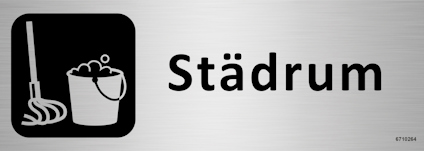 SKYLT UNIGRAPHICS STÄDRUM ALUMINIUM 225X80MM