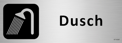 SKYLT UNIGRAPHICS DUSCH ALUMINIUM 225X80MM