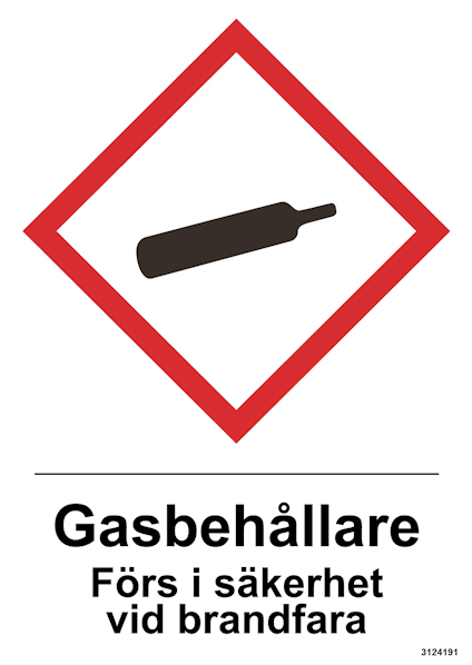 DEKAL UNIGRAPHICS GASBEHÅLLAREF I SÄKERHET 105X148MM 3-PACK