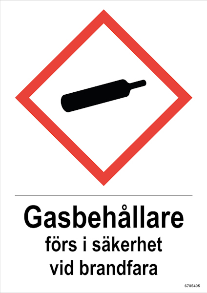 SKYLT UNIGRAPHICS GASBEHÅLLAREFÖRS I SÄKERHET PLA 210X297MM