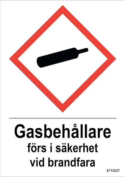 SKYLT UNIGRAPHICS GASBEH FÖRS I SÄKERHET MAGNET 105X148MM