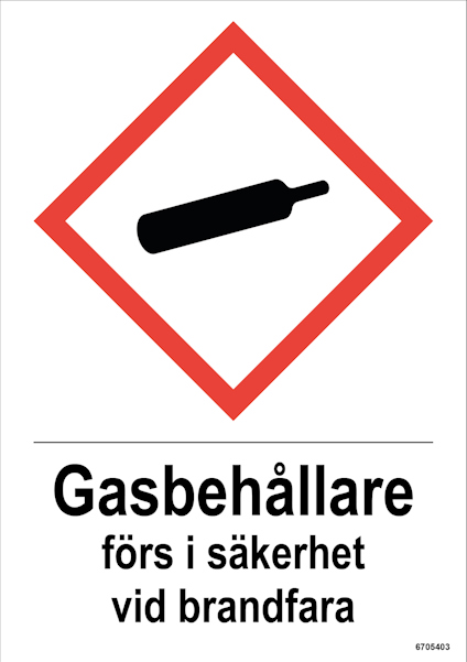 SKYLT UNIGRAPHICS GASBEHÅLLAREFÖRS I SÄKERHET ALU 210X297MM