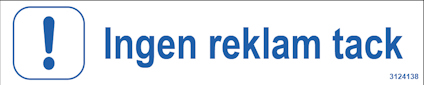 DEKAL UNIGRAPHICS INGEN REKLAMTACK 100X20MM