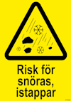 SKYLT UNIGRAPHICS RISK FÖR SNÖRAS ISTAPP PLAST 210X297MM