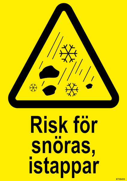 SKYLT UNIGRAPHICS RISK FÖR SNÖRAS ISTAPP PLAST 210X297MM