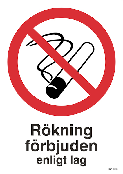 SKYLT UNIGRAPHICS RÖKNING FÖRBJUDEN PLAST 148X210MM