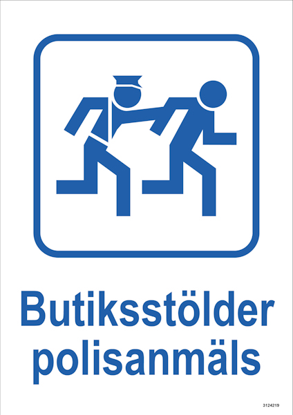 DEKAL UNIGRAPHICS BUTIKSSTÖLDER POLISANMÄLS 148X210MM